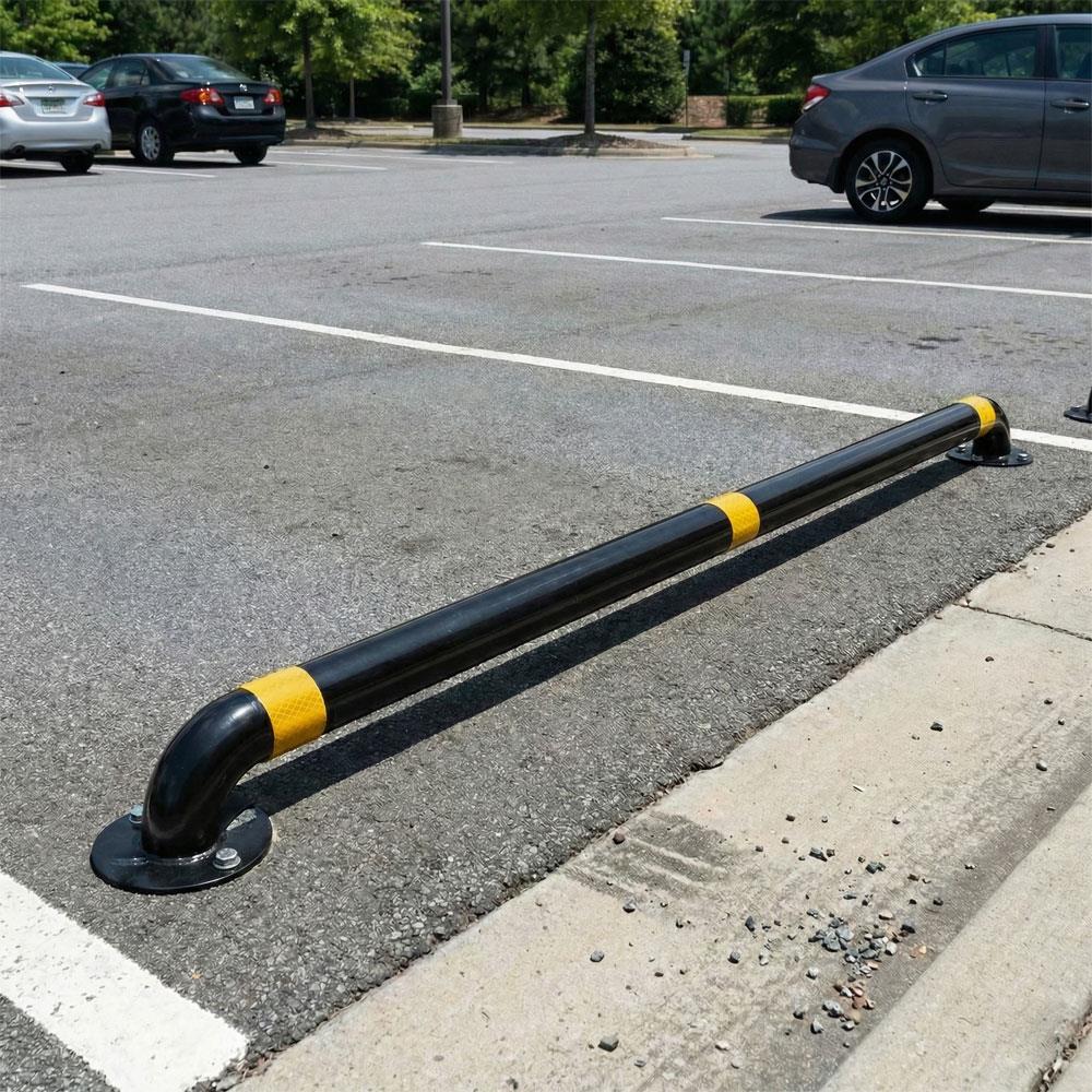 180 cm Siyah Demir Otopark Stoperi | Metal Araç Durdurucu