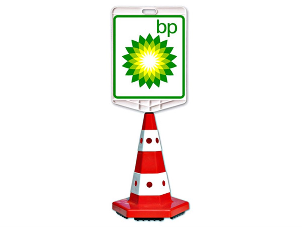 BP Logo Çift Taraf Baskı Trafik Koni Seti Trafik Dubası-12301 TK A SET11
