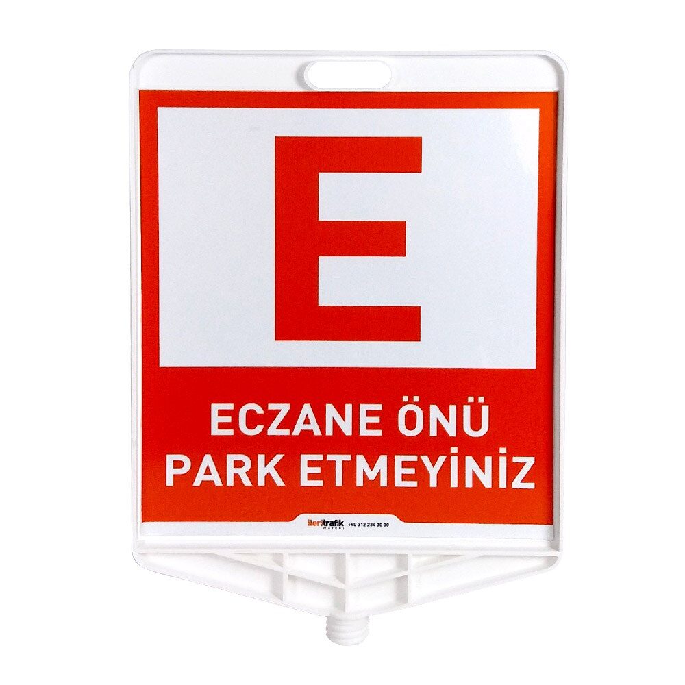Eczane Önü Park Etmeyiniz Uyarı Levhalı Delinatör Seti Siyah - Görsel 3