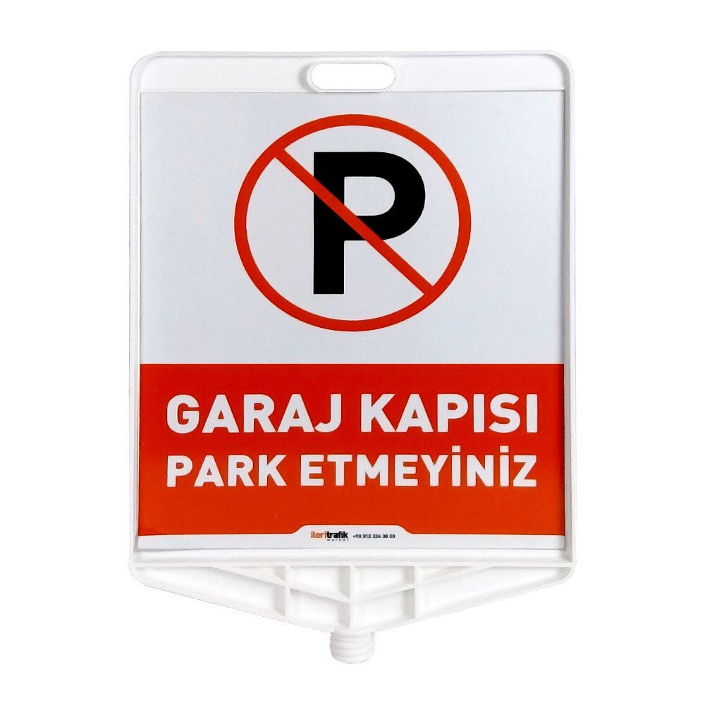 Garaj Kapısı Park Etmeyiniz Çift Taraf Baskı Sarı Delinatör Seti - Görsel 3