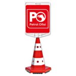 Petrol Ofisi Logo Çift Taraf Baskı Trafik Koni Seti Trafik Dubası-12301 TK A SET16