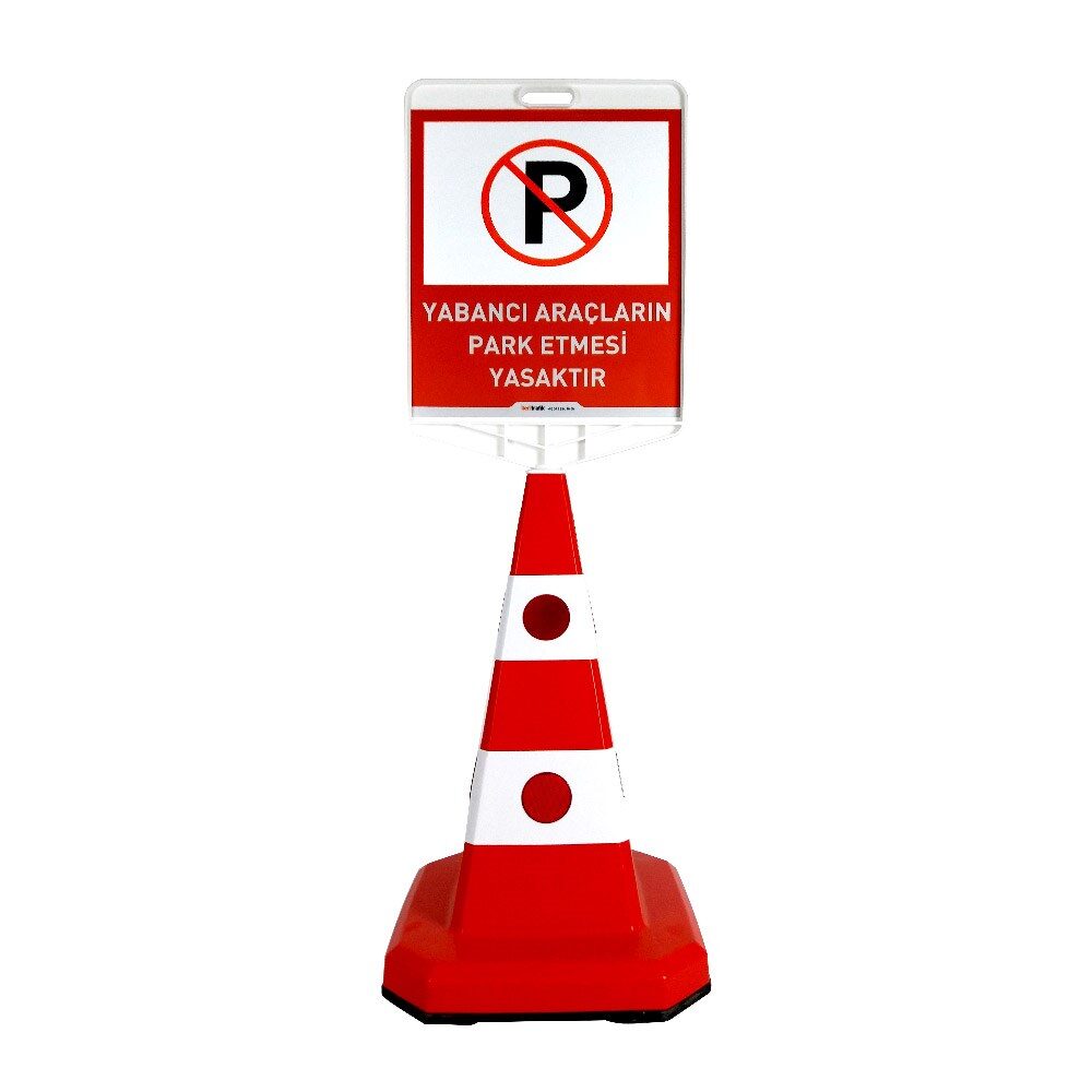 Yabancı Araçların Park Etmesi Yasaktır Ultra Kedi Gözlü Trafik Koni Seti Trafik Dubası-12351 TK A SET15