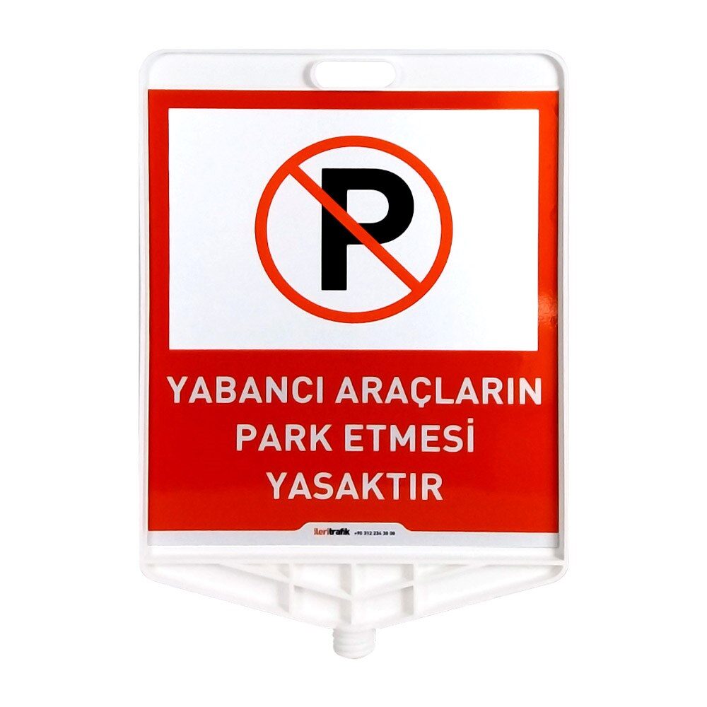 Yabancı Araçların Park Etmesi Yasaktır Çift Taraf Baskı Sarı Delinatör Seti - Görsel 3